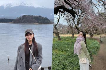 Hoa hậu Đỗ Thị Hà check-in Tokyo ngắm hoa anh đào, thăm núi Phú Sĩ 