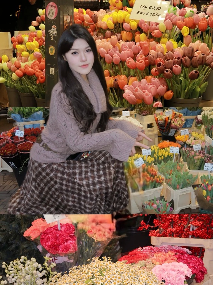 Mua sắm ở chợ hoa Bloemenmarkt Hà Lan