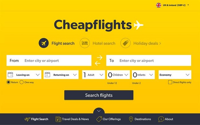 Cheapflights - ứng dụng đặt vé máy bay online tốt nhất