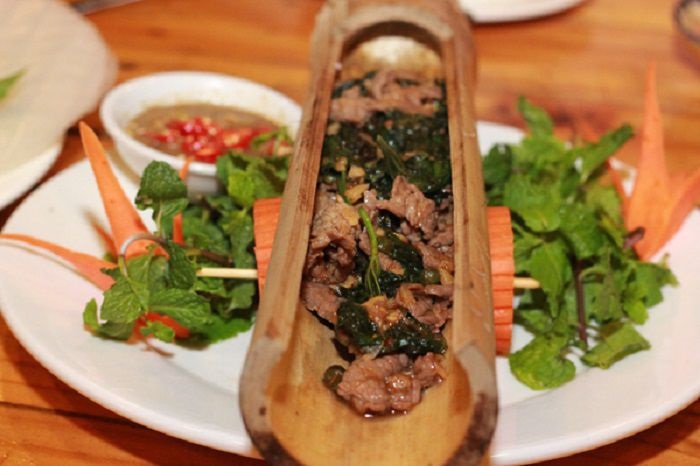 Thịt Heo Lai Hấp Nướng Ống Tre Đắk Lắk
