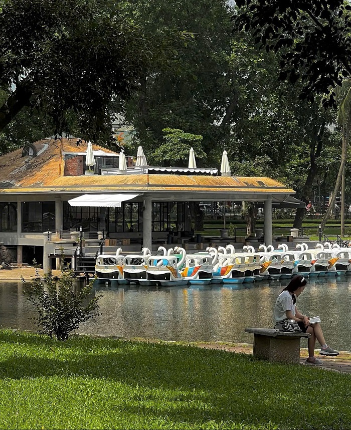 Công viên Thống Nhất Hà Nội Trò chơi đạp vịt tại Công viên Thống Nhất Hà Nội