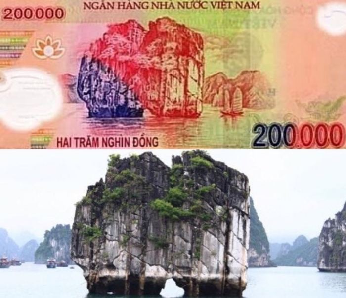 điểm đến in trên tiền giấy Việt Nam 