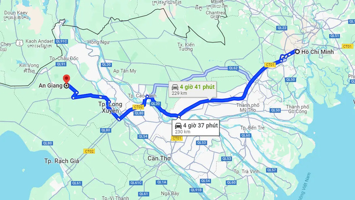 Hướng dẫn di chuyển đến các địa điểm du lịch Tri Tôn An Giang