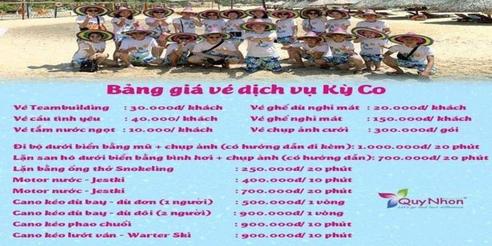 Chi phí tham khảo khí du lịch Kỳ Co