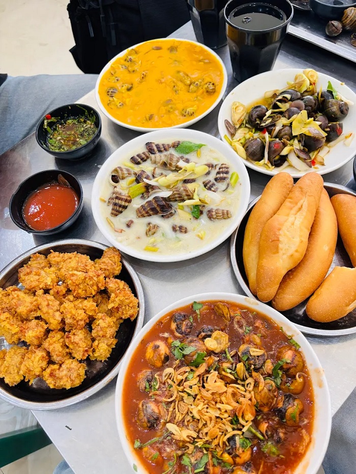 Menu quán ốc ngon ở Hải Phòng cực phong phú