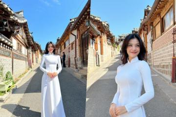 Á hậu Kiều Loan check-in Hàn Quốc diện áo dài khoe sắc ở làng cổ Bukchon Hanok