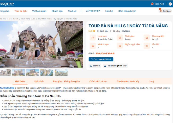 Săn tour du lịch Đà Nẵng trên Tecotrip
