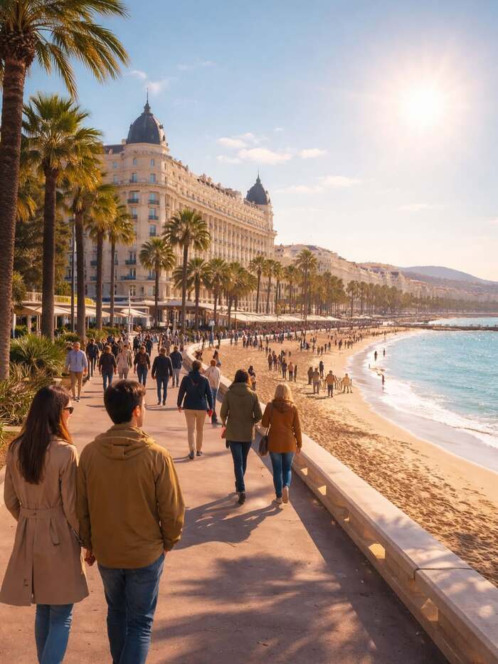 Khám phá thành phố Cannes Pháp - Đi bộ dọc đại lộ La Croisette