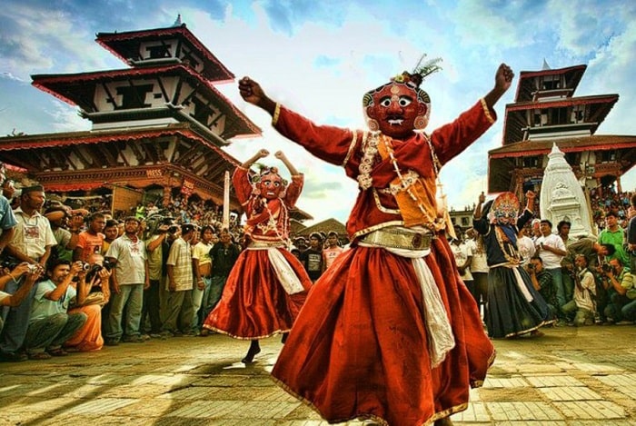 lễ hội Indra Jatra là một trong những lễ hội ở Nepal quan trọng nhất ở vùng Katmandu