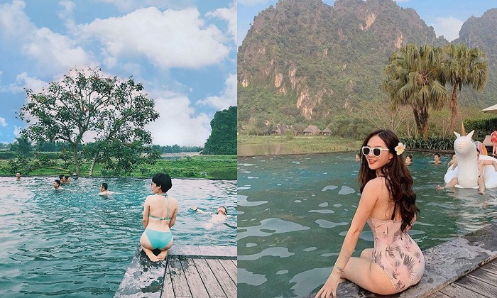 suối khoáng nóng kim bôi gần sông Bôi Hòa Bình