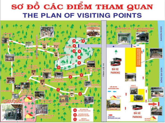Sơ đồ tham quan Địa đạo Bến Đình Củ Chi TP HCM 