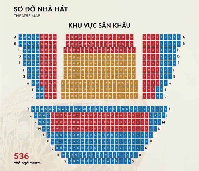 Sơ đồ bên trong nhà hát Đó Nha Trang Khánh Hòa 