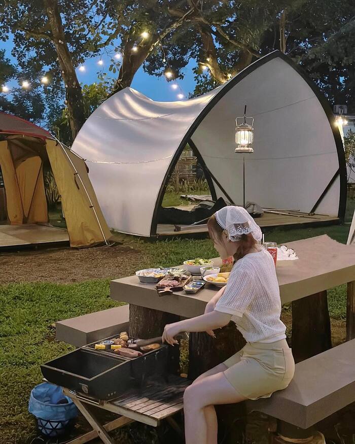 lưu trú khu glamping ở Đồng Nai trải nghiệm tổ chức tiệc BBQ hấp dẫn