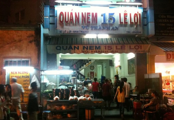 quán nem nướng ngon ở Nha Trang - Vũ Thành An