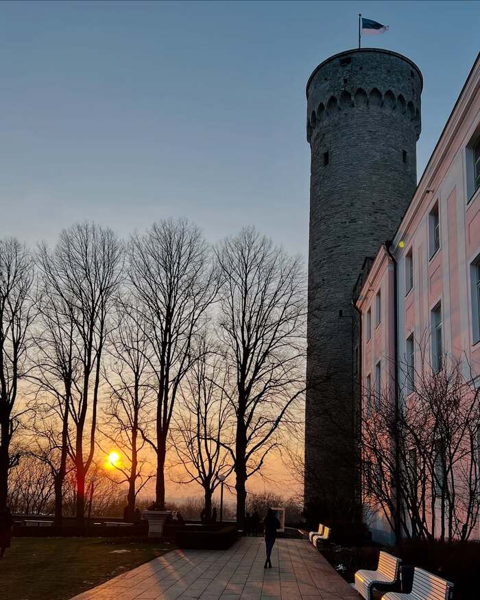 Ngắm ngọn tháp Pikk Hermann tại lâu đài Toompea Estonia 