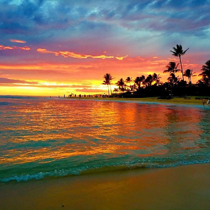 hoàng hôn ở đảo Kauai Hawaii nước Mỹ