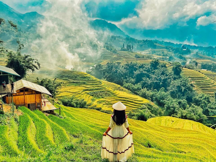 One of the most remarkable things that make up the name of Nam Cang is the beauty of the terraced fields. Photo: smart tourism 