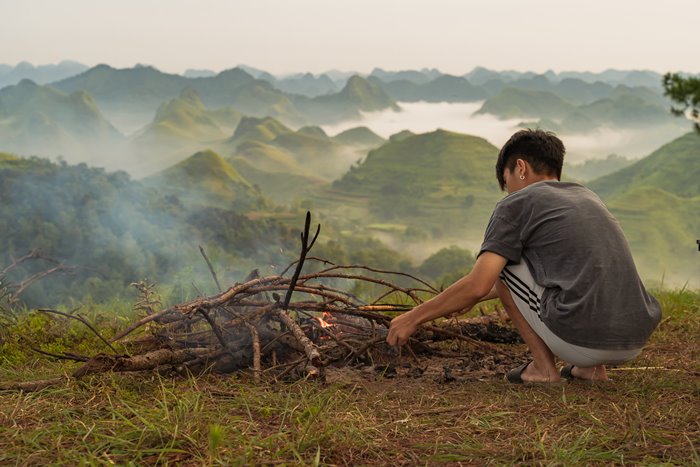 Trải nghiệm cắm trại ở đồi thông Khau Lừa cực thú vị. Ảnh: Quang Khôi