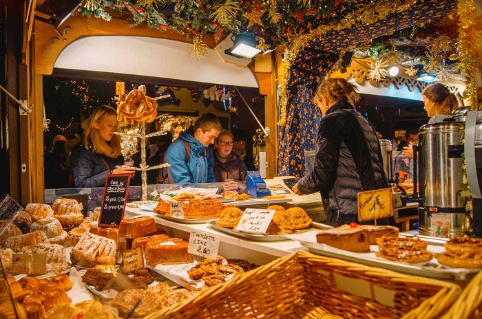 lễ hội ẩm thực ở Pháp tại chợ giáng sinh