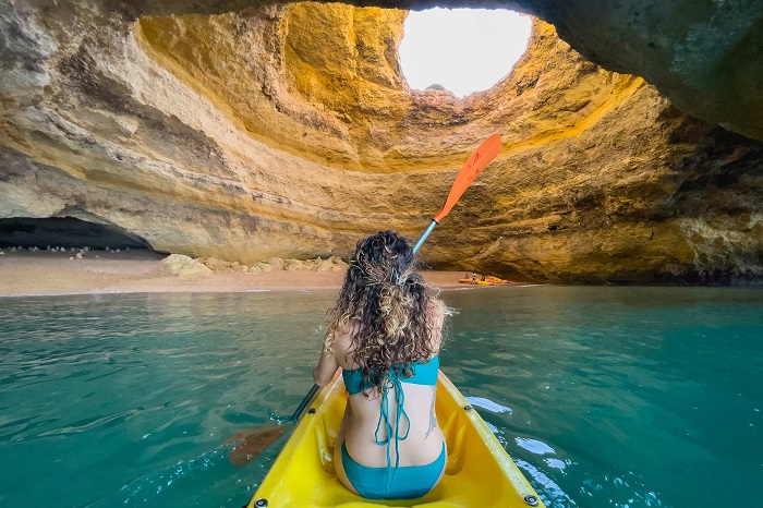 du lịch Algarve Bồ Đào Nha chèo thuyền kayak