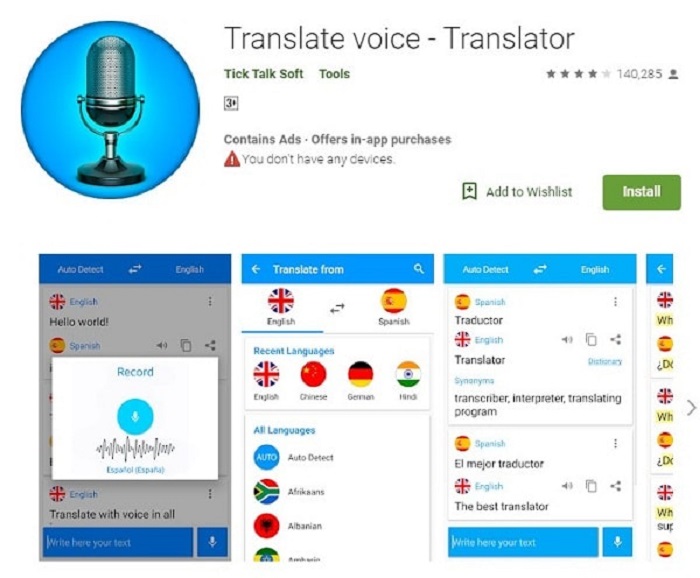 Translate Voice - ứng dụng phiên dịch phổ biến