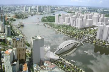 Cầu đi bộ vượt sông Sài Gòn sẽ có hình lá dừa nước