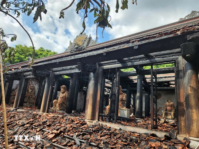 Chùa Phổ Quang Phú Thọ vừa trải qua vụ cháy lớn, gây thiệt hại hàng tỷ đồng