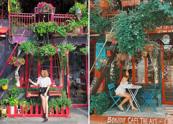 Bonjour Cafe The Art hiện ra như một nước Pháp siêu lãng mạn, tinh tế và nhẹ nhàng.