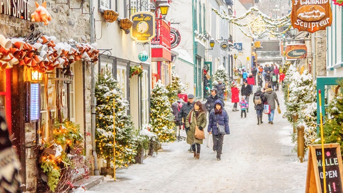Quebec luôn là một trong top điểm đến đón Giáng sinh tuyệt vời nhât. Ảnh: huffingtonpost