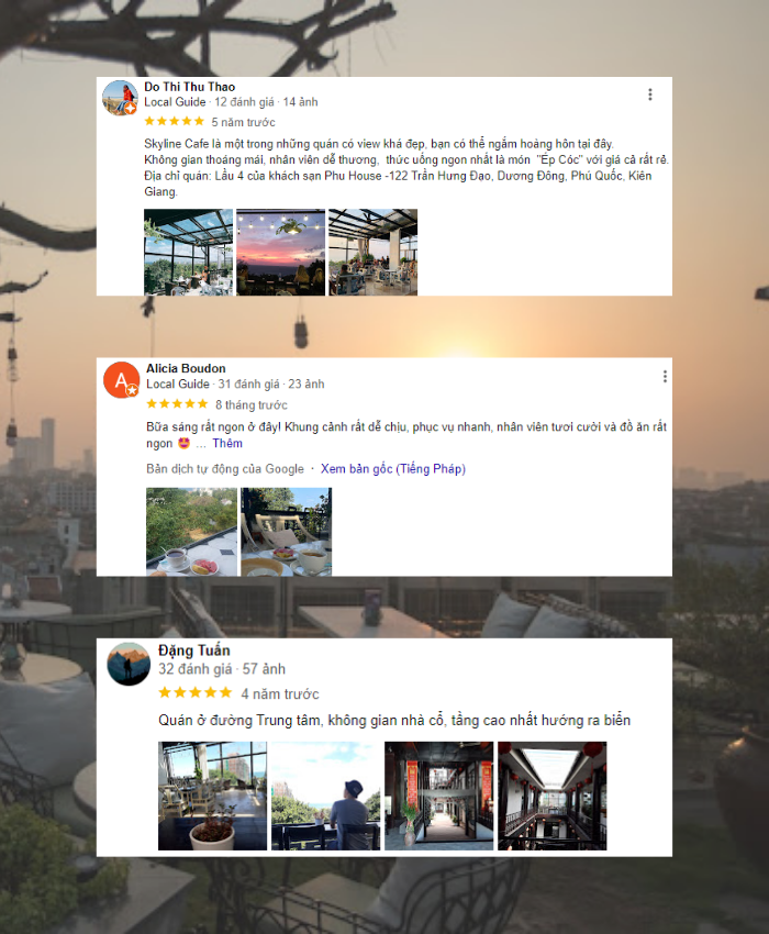 Đánh giá của du khách khi tới Skyline Cafe