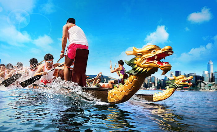 Những cuộc đua thuyền thú vị tại lễ hội ở Hong Kong. 