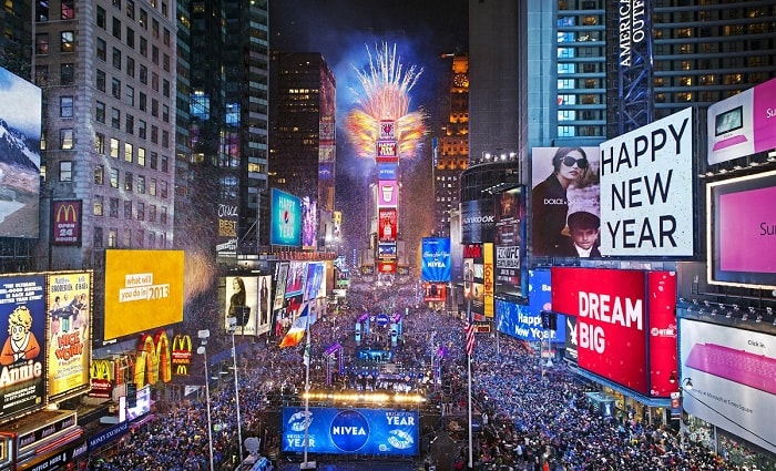 địa điểm đón năm mới trên thế giới thành phồ new york