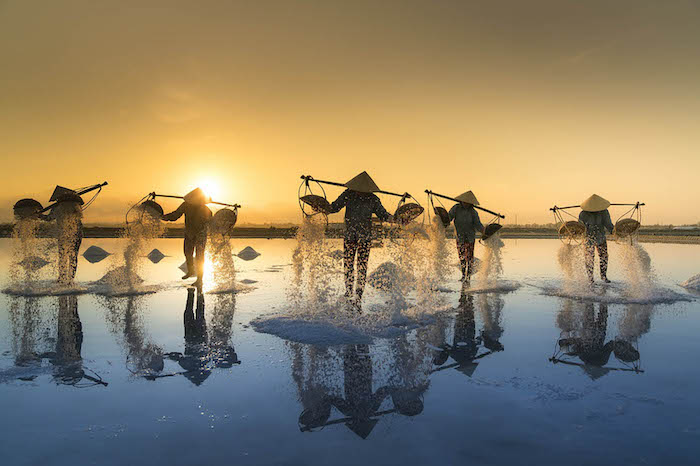 Ngỡ ngàng trước hình ảnh “tuyết rơi giữa mùa hè” trên những cánh đồng muối ở Ninh Thuận