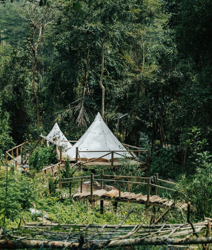 khu glamping ở Đà Lạt tọa lạc giữa cánh rừng xanh bạt ngàn