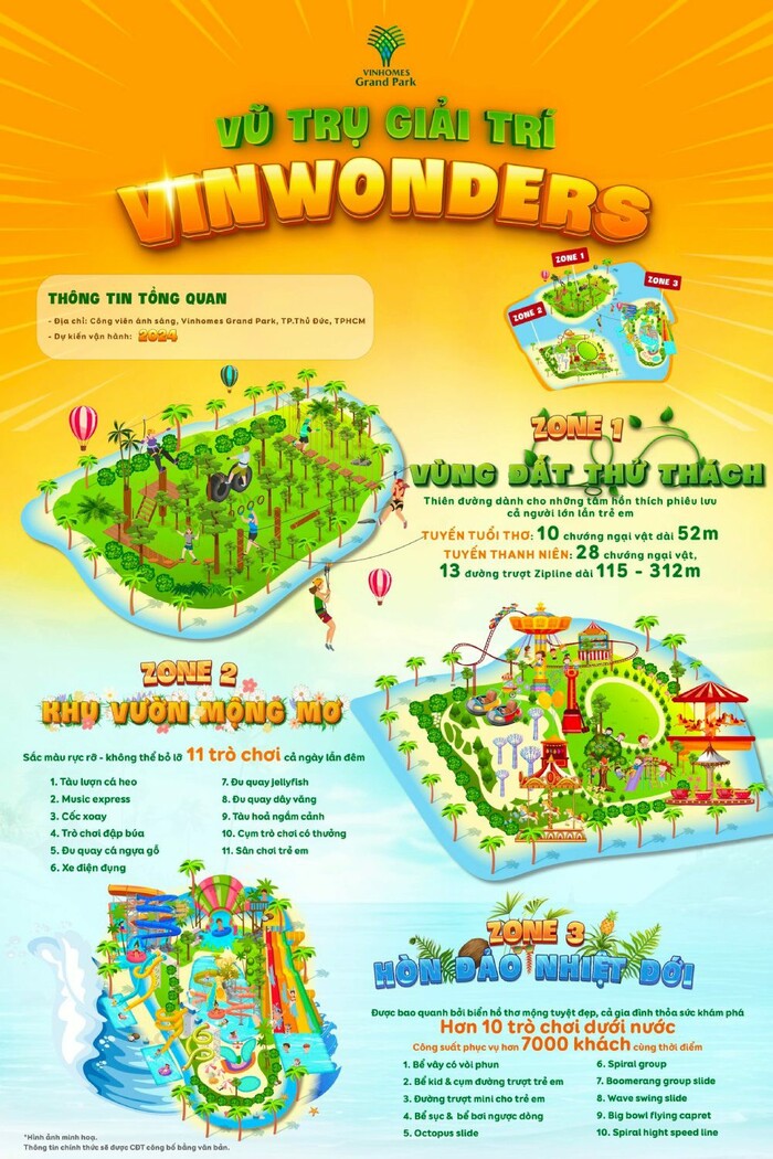 Công viên VinWonder Grand Park quận 9 hoạt động từ ngày 6/12/2024