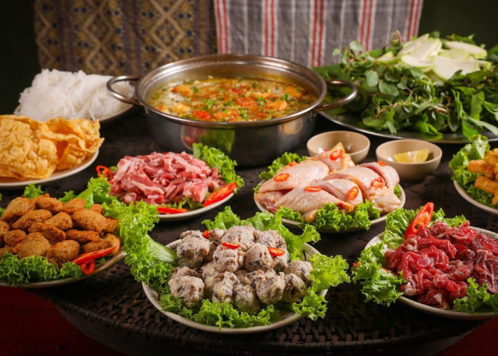 Các set đồ ăn tại quán lẩu ngon tại Tam Cốc - Bích Động Ninh Bình này rất đầy đặn